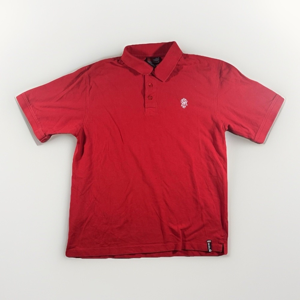 Southpole Y2K Red Mens Polo Shirt Size XL Embroidered Logo